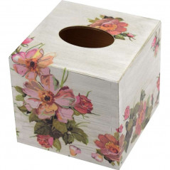 Chustecznik - drewniane pudełko na chusteczki ozdobione decoupage