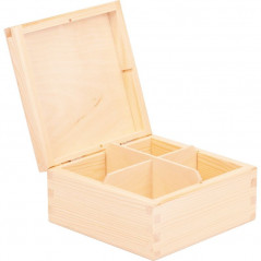 drewniane pudełko na herbatę z grawerunkiem