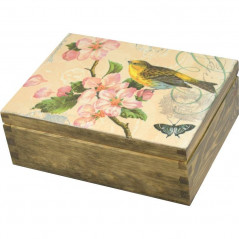 Pięknie ozdobione pudełko na herbatę, biżuterie i inne drobne skarby