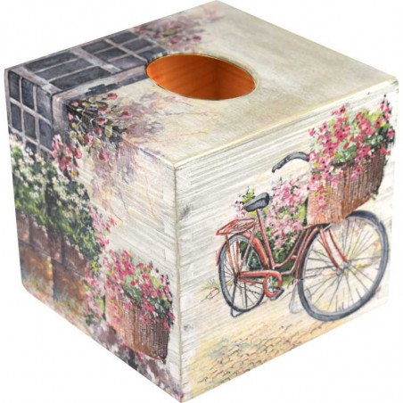 Handkerchief - a wooden box for handkerchiefs decorated with flowers