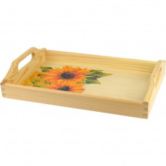 Decorative home tray, floral motif