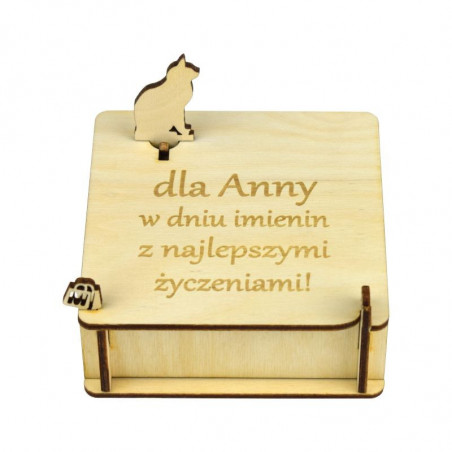 Gift box with a kitty and engraving