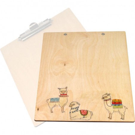 Decorative A4 clipboard stand for home and office as a gift for Happy Llamas